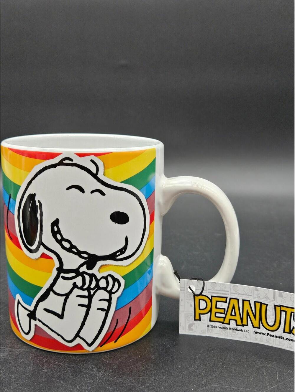 New Peanuts Snoopy Retro Rainbow Mug 2024 Coffee Cup - Cheerful Dancing Snoopy